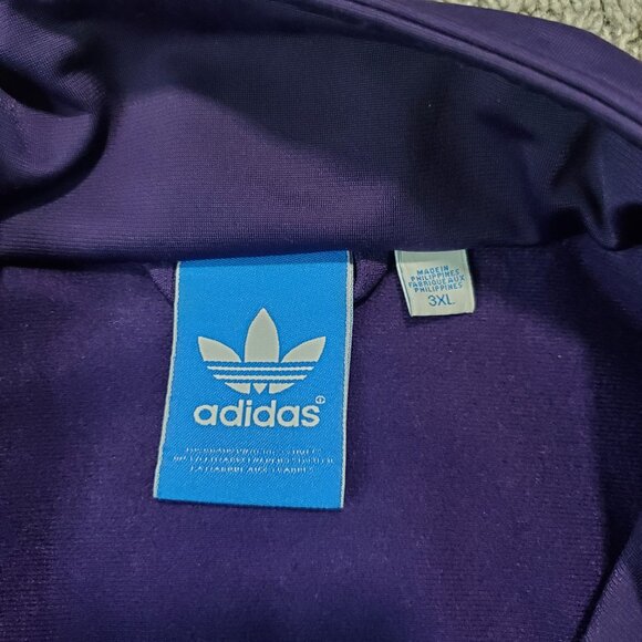 RARE Adidas Classic Firebird Purple Orange Zip Track Suit Athletic Jacket - 3XL - Picture 7 of 9